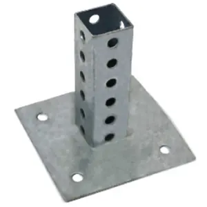 Traffic square sign post galvanized treatment surface with all sides punched holes