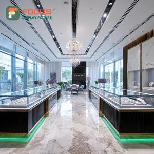 Luxury Jewelry Retail Showcase System Wood <b>Frame</b> Boutique Space Jewelry Cabinet - Product Image 1