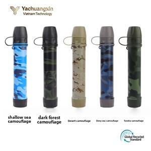 Stainless Steel <b>Water</b> <b>Bottle</b> 500ml Camouflage Outdoor Camping Hiking Survival <b>Filter</b> Straw Global Recycled Standard - Product Image 1