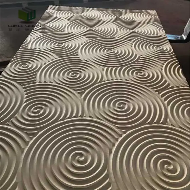 Custom Interieur Decoratieve Geschilderd Mdf 3D Wave Wall Panel Voor Ktv Restaurant Hotel Cinema Lobby