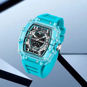 Drioshipping, reloj para hombre, nuevo diseño 2025, reloj Tonneau transparente para hombre, reloj de pulsera deportivo de lujo resistente al agua para exteriores - Product Image 3