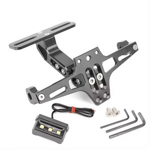 กรอบจานไฟ LED ปรับได้สำหรับรถจักรยานยนต์กรอบแผ่นสัญญาณเลี้ยวตัวยึดรถจักรยานยนต์ - Product Image 1