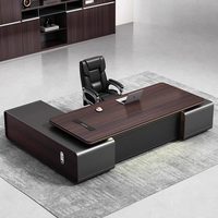 Bureau de direction LBZ-161X, bureau de luxe haut de gamme, simple et moderne, bureau de président, bureau de directeur général, bureau en forme de L avec armoire latérale
