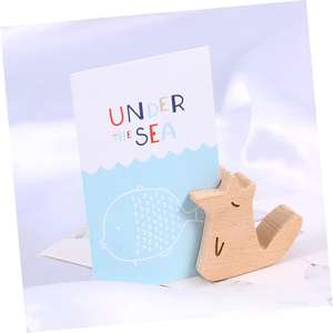 Présentoir de menu en bois massif pour bureau, porte-cartes de visite, organiseur de courrier, support pour cartes de mariage - Product Image 5