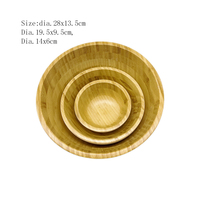 Ensemble de saladiers en bois de bambou, design campagnard, polis, pour fruits et salades, écologiques, logo personnalisé, cadeau d'entreprise