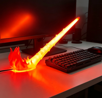 Lampe d'étagère Dragon à LED imprimée en 3D, effet de flamme rouge, design volant, décoration de bibliothèque fantastique, cadeau durable, vente chaude