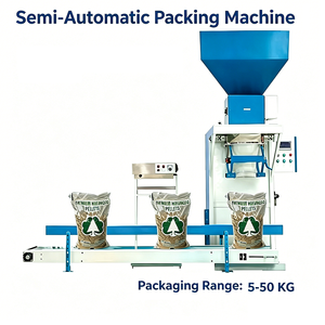 Machine d'emballage semi-automatique pour sacs <span class=keywords><strong>de</strong></span> 5 à 50 kg, pour riz, <span class=keywords><strong>sel</strong></span> marin, granulés d'aliments pour animaux, céréales - Product Image 1