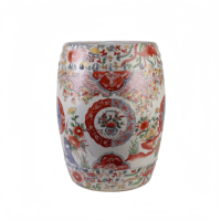 Tabouret Tambour en Porcelaine Multicolore à Motifs Floraux Phénix, Siège de Jardin en Céramique à Médaillon Floral, Décoration Orientale pour Villa, Hôtel, Maison, Vente en Gros