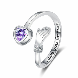 Anello a Cuore Colorato da Donna, Design Minimalista Aperto e Regolabile, Gioiello Statement per Uso Quotidiano - Product Image 5