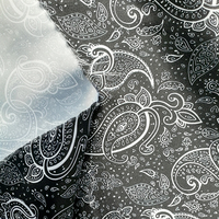 Tissu satiné noir à motif cachemire blanc, idéal pour doublures de vêtements, manteaux, vestes, costumes, sacs et ameublement – Direct Usine