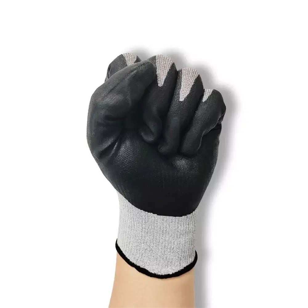 Custom Logo Powerful Grip Industrial Nitrile Safety Cut Resistant Glove For Easy Handling