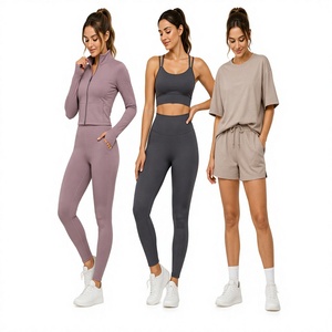 Premium Custom Women's Activewear Set 2-Piece Long Sleeve <b>Jacket</b> & Leggings Breathable Stretch Quick Dry Striped Yoga Gym Wear - Product Image 2
