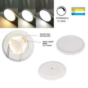 IP 54 IP65 Superslim 26mm flush mount tri-colour led oyster lights dimmable for Balcony Bathroom Kitchen Hallway outdoor