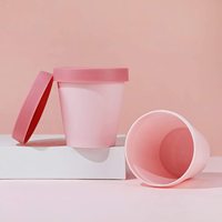 Pots cosmétiques roses Pot de gommage en plastique à large bouche 100ml 200ml Pots cosmétiques en plastique vides avec couvercles en dôme