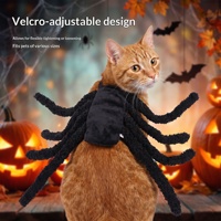 Costume d'araignée d'Halloween pour animaux de compagnie, harnais à pattes en peluche noires pour chats et chiens, déguisement de fête, produit de vacances, usage quotidien