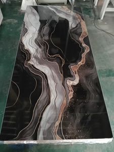 Paneles de Pared de <span class=keywords><strong>PVC</strong></span> con Diseño de Mármol Negro y Dorado Estilo Maldivas, Resistentes a los Rayos UV, para Decoración de Interiores - Product Image 3