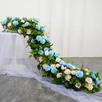 Chemin de table floral pour mariage, centres de table intérieurs, fleurs de table longues 40*200cm pour dîner