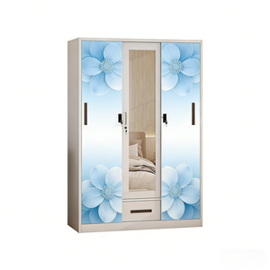 Armario Corredizo de Acero de 3 Puertas, Moderno, de Alta Calidad y Personalizable, <span class=keywords><strong>con</strong></span> Organizador de Ropa, Duradero y <span class=keywords><strong>con</strong></span> Cerradura para Almacenamiento en el Dormitorio - Product Image 3