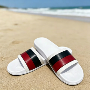 Sandalias Planas a Rayas de Diseño de Lujo para Mujer 2026, Pantuflas de Alta Gama para Exteriores, Sandalias de Moda al por Mayor - Product Image 5