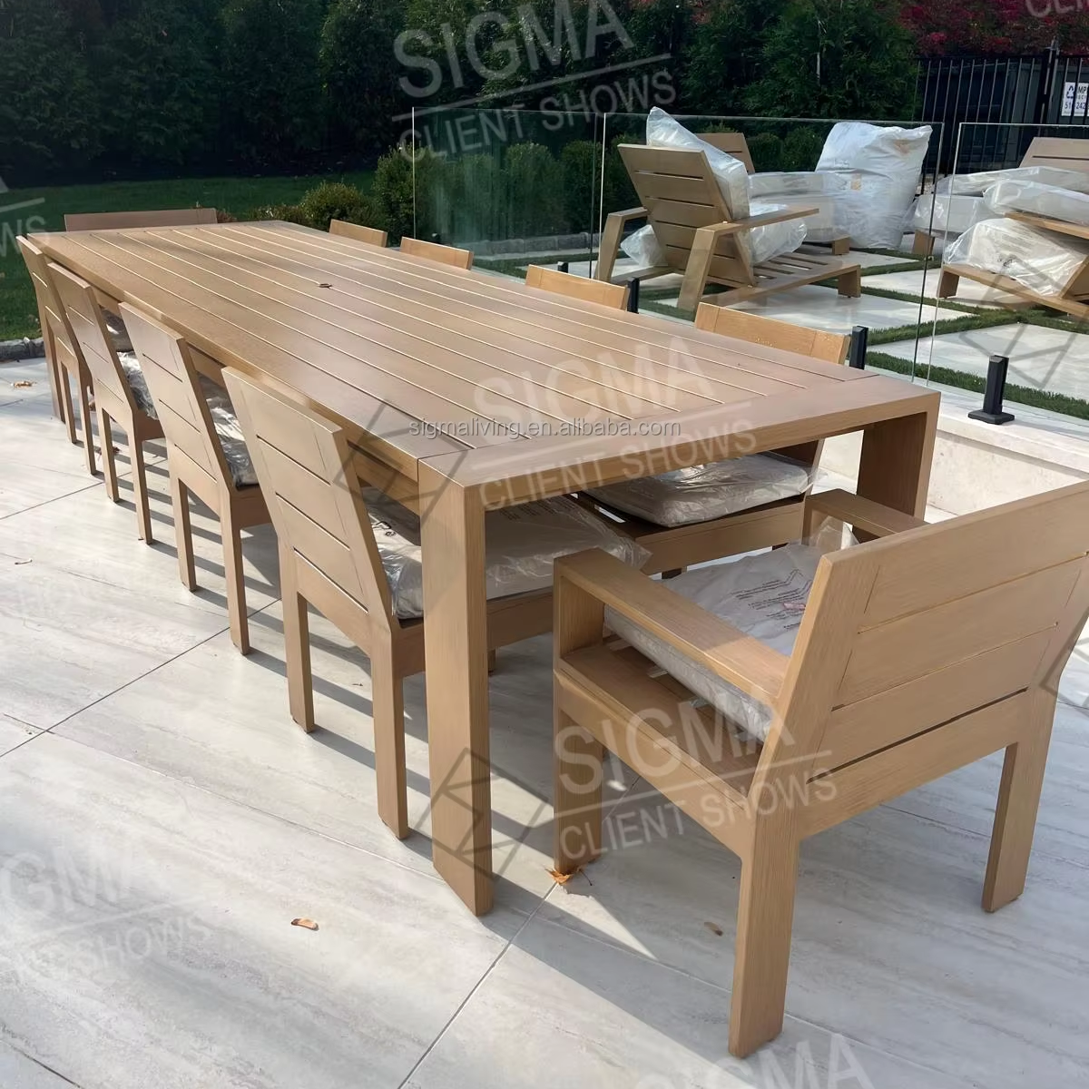 Outdoor Furniture Set Dining Table Outdoor 8 Chair Garden Solid Teak Wood Chairs