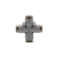 Raccord rapide pneumatique droit quatre voies blanc, neuf, en plastique, vente directe usine
