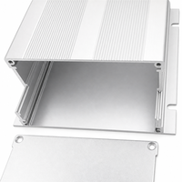 Boîtier de commande en aluminium extrudé 113*50*120mm IP54, hauteur 50mm, couvercle à ailettes, montage à bride argentée, pour alimentation électrique et instruments
