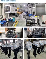 Mesin Perahu Bensin 2 Tak Ringan T9.8 9.8HP dengan Pilihan Poros Pendek/Panjang, Motor Tempel Dijual