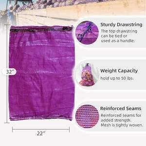 Bolsas de malla ecológicas, resistentes al agua, transpirables, duraderas y con gran capacidad de carga, de Raschel / PP tubular. - Product Image 5