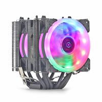 Ventilateur de radiateur noir avec caloduc en cuivre éclairé, universel pour processeur Intel I3 I5 I7 I9 Lga 1151 1366 1700 2011 2066 AM4 AM5
