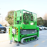 Plateforme élévatrice à ciseaux électrique sur chenilles, personnalisable, certifiée CE, pour travaux en hauteur, sécurisée et adaptable