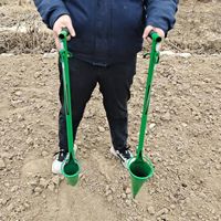 Semoir et Transplanteur Manuel Monomanche, Outil de Jardinage pour Repiquer et Semer les Plants