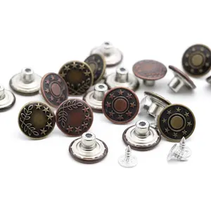 brass Jeans Buttons Retro Pants Pin for Clothing Button Fastener Detachable Pants Change Waist Size Buttons Accessories