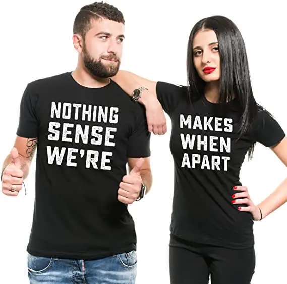 Camiseta personalizada de algodón peinado para hombre y mujer, 100 por ciento Camiseta de algodón, ropa de pareja para hombre y mujer con cuello acanalado