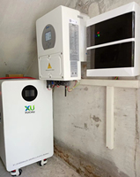 Baterai Penyimpanan Energi Surya LiFePO4 Hybrid Grade A 5.12kWh, Layar Sentuh, Terpasang di Dinding, 51.2V 100Ah 100A PACE BMS, untuk Hunian