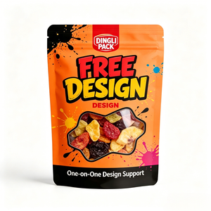 OEM Custom Matte Clear <b>Window</b> Aluminum <b>Foil</b> Zipper Stand Up Pouch for Sugar Snack Nuts Dried Fruit Packaging Retail Display - Product Image 1