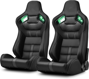 Asientos de <span class=keywords><strong>Coche</strong></span> Universales de Piel Sintética PVC de la Serie Viper de Jiabeir, Reclinables, Color Negro y Amarillo Neón, para ACURA 3.2TL - Product Image 2