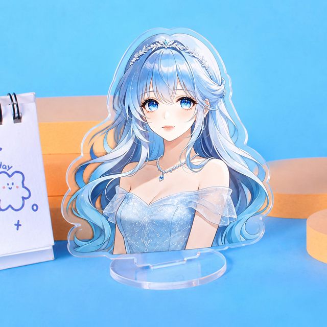 Custom Irregular Anime Acrylic Kechain Standee Double Sided Print Cartoon Clear Acrylic Figure Stand Tabletop Display Ornament