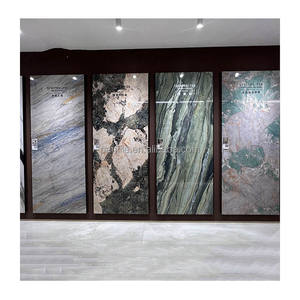Venta al por mayor de azulejos de porcelana para suelo patrón continuo pared grande luz personalizada paneles de <span class=keywords><strong>roca</strong></span> de lujo mármol azul piedra sinterizada - Product Image 3