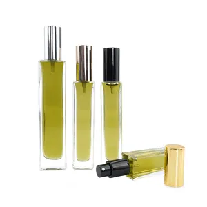 Empty Luxury Clear Parfum Spray Bottle 30 Ml 50 Ml Custom Perfume Atomizer Bottles 100 Ml With Black Lid