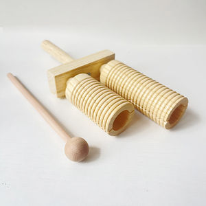 Instrument de musique à percussion, couleur <span class=keywords><strong>bois</strong></span>, instruments à deux anneaux, clapper de percussion haut et bas - Product Image 4
