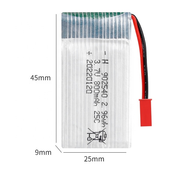 3.7v 800mAh 25C 902540 Lipo Battery for X5 X5C X5sw X5sc X5s X5sc -1 X5hw X5uw M18 H5P Rc Drone