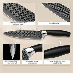 Kit de couverts de cuisine 7 pièces, ensemble de couteaux de chef en acier inoxydable avec ciseaux, éplucheur et planche à découper - Product Image 5