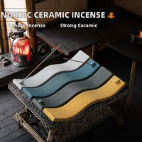 Support de bâtonnets d'encens en céramique durable, style nordique moderne, pour la maison, en bois de santal, en forme de cascade chinoise, emballé en boîtes, pour usage religieux - Grande Vente