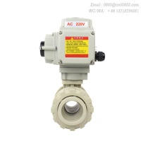 Katup Bola Bermotor EDAK PPH 2 Arah 1/2in-4in 220V 24V Aktuator Bermotor On Off Tahan Korosi IP67 Irigasi Air PPR
