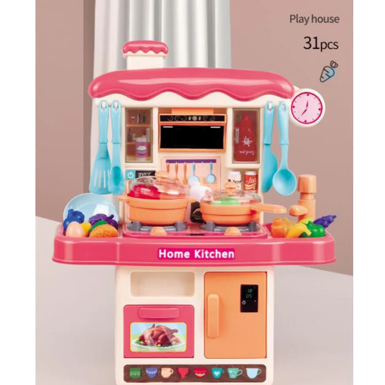Custom Hot Sale Popular Children Toys Kitchen Play Set Operated Chef Touch Screen Set Kitchen Toys For Kids Girl Boy Baby Toddle