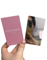 Miroir de maquillage portable mini épais incassable en acrylique PVC, découpé sur mesure, vierge, avec logo, format carte de visite