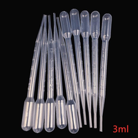 Pipettes de transfert en plastique de 1 ml, 2 ml, 3 ml, 5 ml, 10 ml, 0,2 ml, 0,5 ml, pipettes Pasteur d'étalonnage, compte-gouttes adaptés à une utilisation en laboratoire