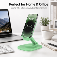 Support de téléphone portable pliable rotatif à 360° en ABS, avec patins antidérapants, compatible avec plusieurs marques de téléphones et tablettes, pour la maison et le bureau