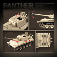 Modèle de char Panther en briques de plastique, ensemble de blocs de construction éducatifs DIY pour enfants