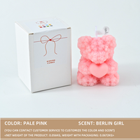 Bougie parfumée en forme d'ours en rose, ornement sculpté pour les mariages et les fêtes, amélioration de l'ambiance, décoration d'intérieur, cadeau idéal pour elle